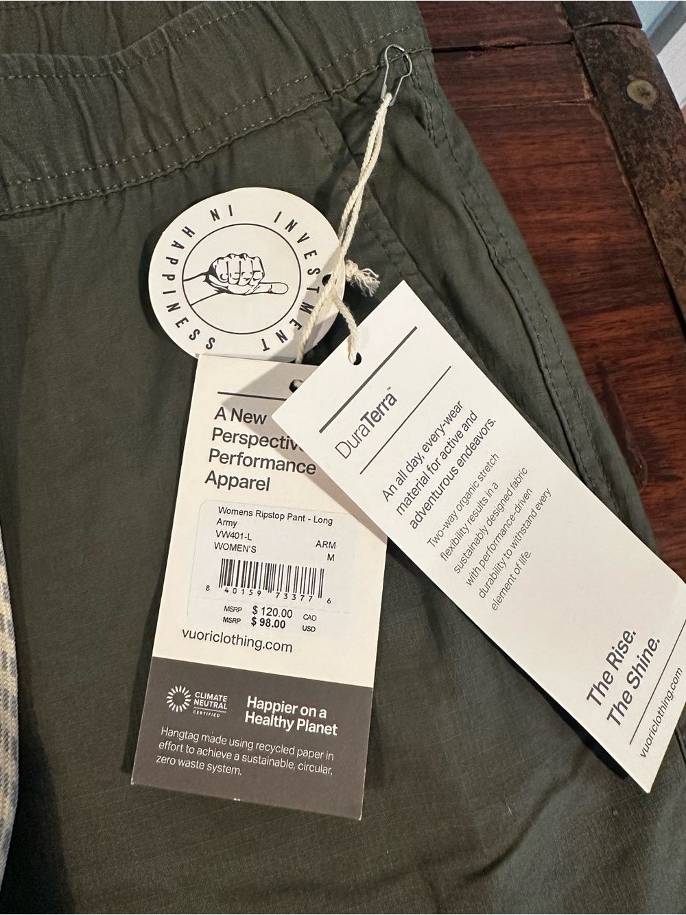 Vuori Olive Drawstring Jogger Pants - Picture 2 of 3